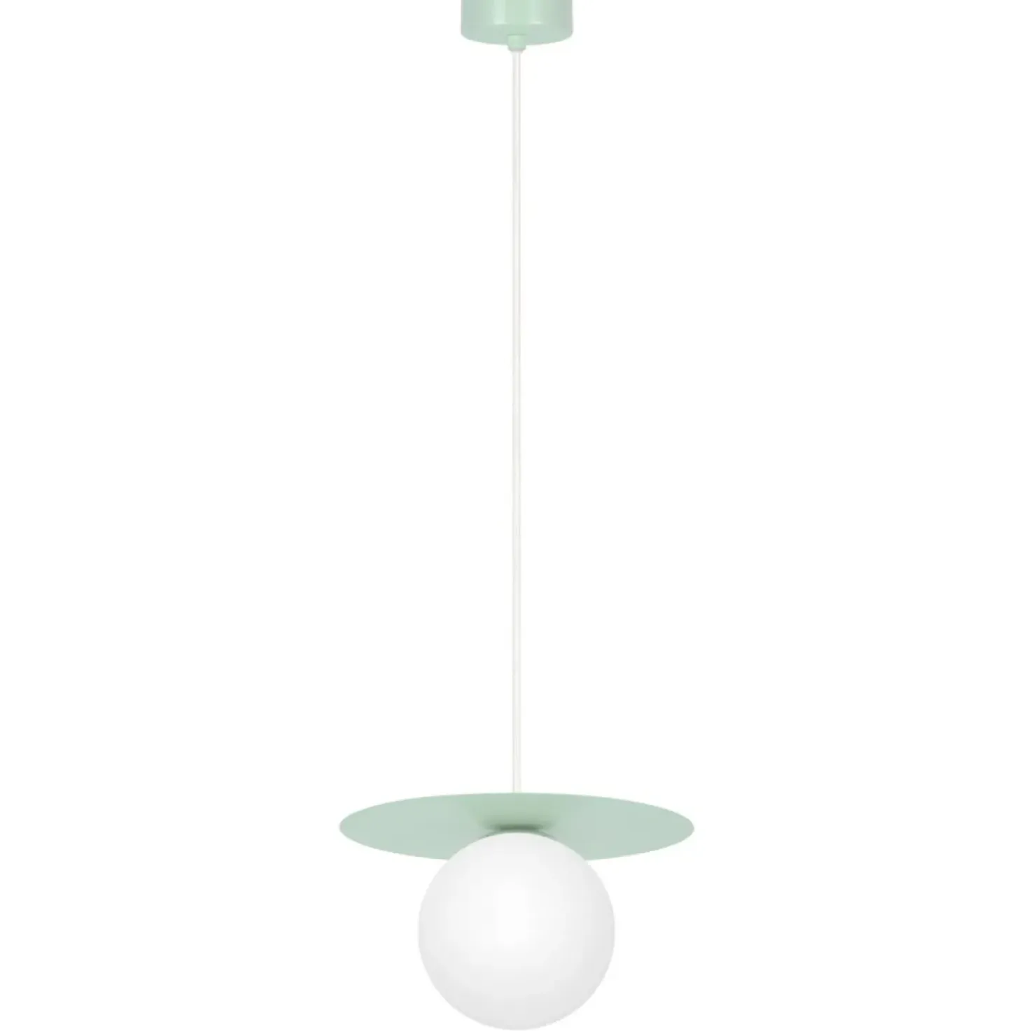Outlet Sklep Kaja Szałwiowa lampa wisząca z białą kulką ⌀10 cm K-5450 z serii ROBIN