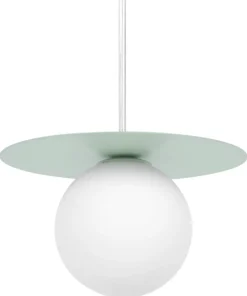 Outlet Sklep Kaja Szałwiowa lampa wisząca z białą kulką ⌀10 cm K-5450 z serii ROBIN