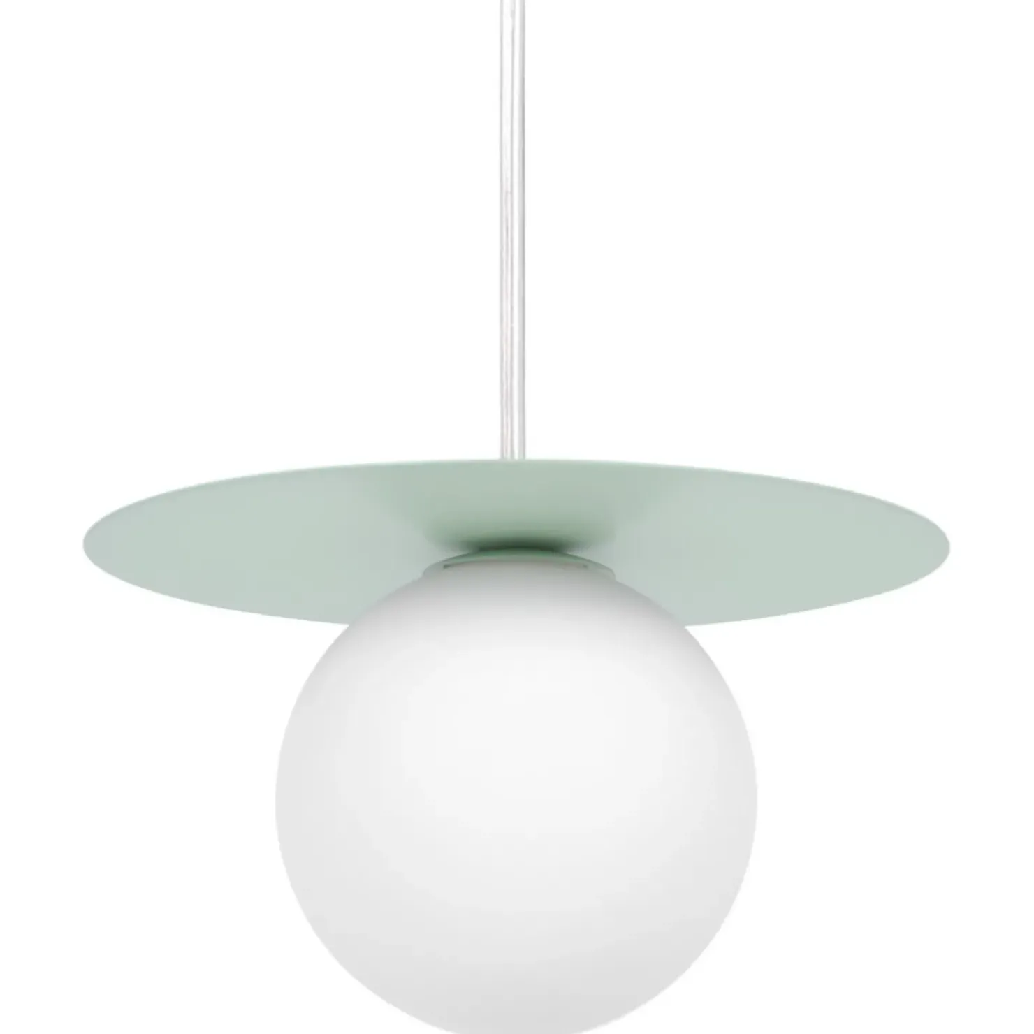 Outlet Sklep Kaja Szałwiowa lampa wisząca z białą kulką ⌀10 cm K-5450 z serii ROBIN