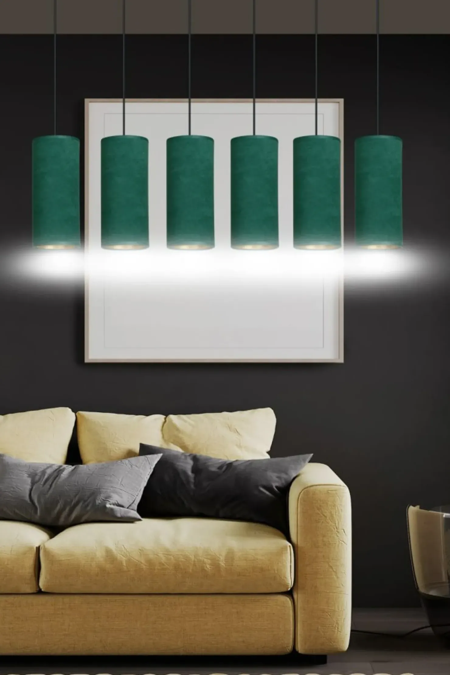 Outlet Sklep Kaja Szeroka, abażurowa lampa wisząca nad stół 1058/6 BENTE | Kaja