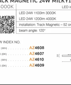 Szeroka lampa LED do szyny magnetycznej 1-fazowej AZ4610 SAGA | Kaja*Sklep Kaja Sale
