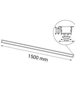 Szeroka lampa podtynkowa LED 150cm 4000K ANT 1835 HIATE | Kaja*Sklep Kaja Flash Sale