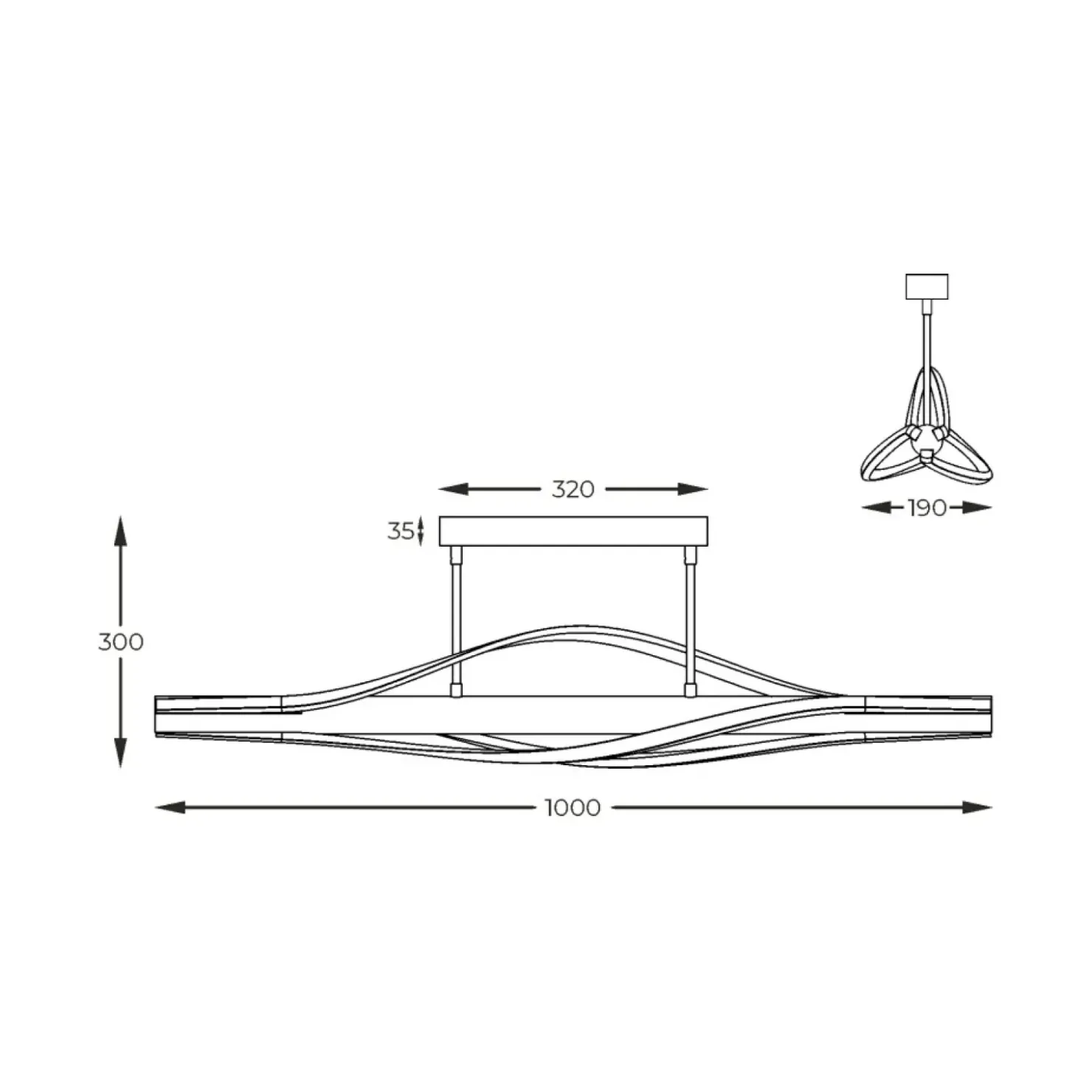 Szeroka lampa sufitowa LED do sypialni C230857003 BAEZ | Kaja*Sklep Kaja New