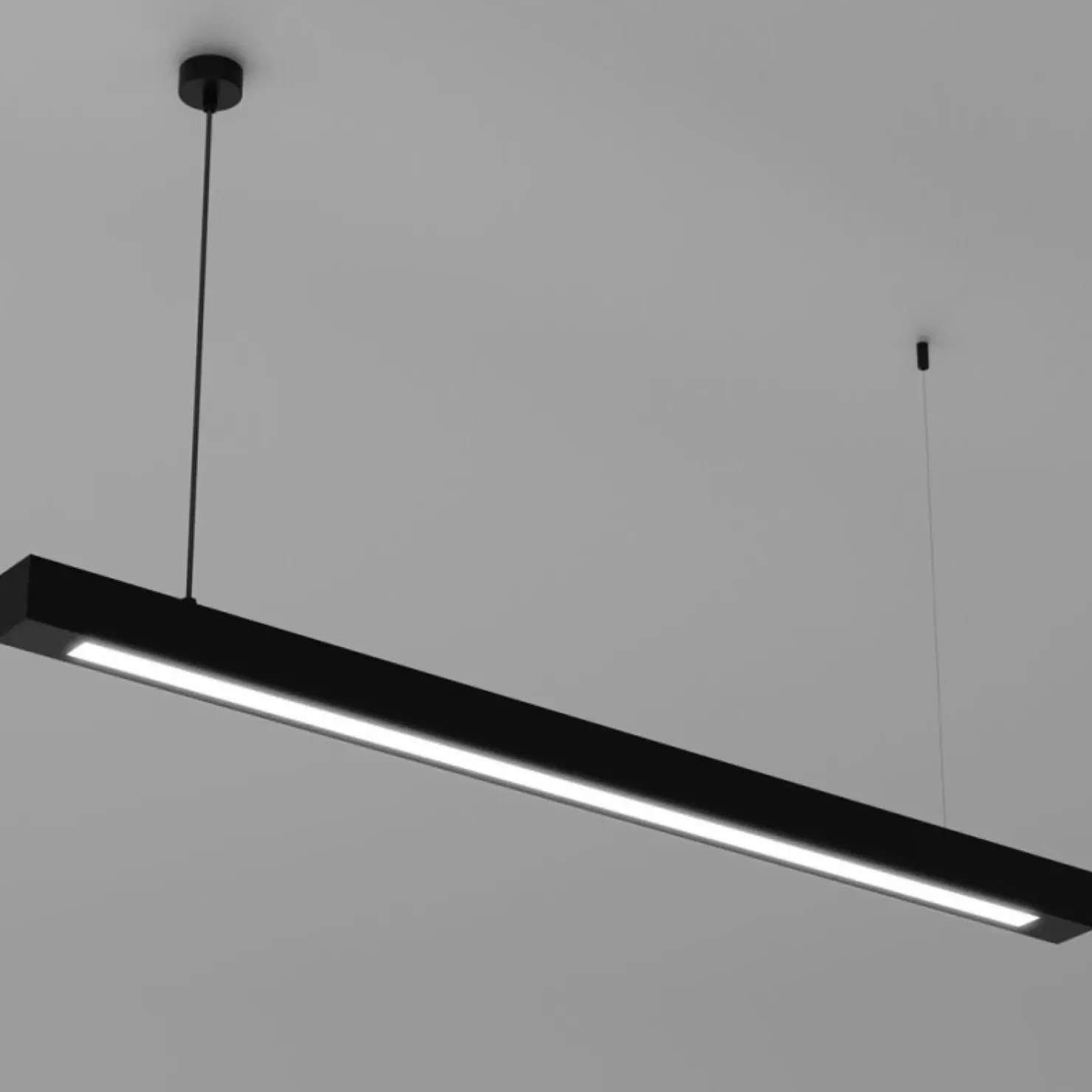 Discount Sklep Kaja Szeroka lampa wisząca do biura i salonu 124cm MLP8912 LUNGO | Kaja