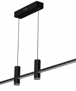 Shop Sklep Kaja Szeroka lampa wisząca LED nad stół, z pilotem AZ5447 GERARDO | Kaja czarnypiaskowany