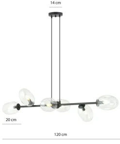 Shop Sklep Kaja Szeroka lampa wisząca na regulowanych zwisach 1262/6 z serii PANDORA