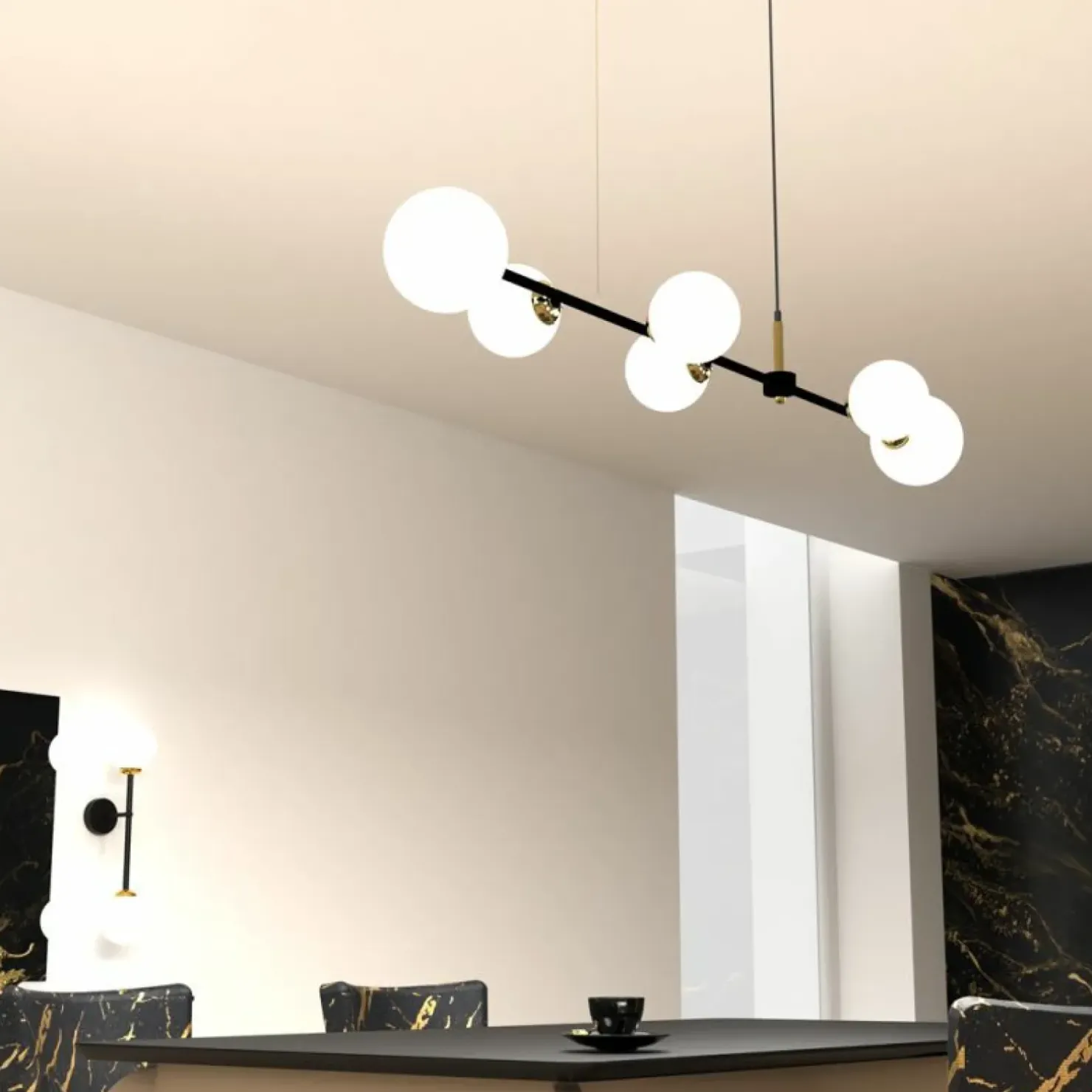 Online Sklep Kaja Szeroka lampa wisząca nad stół w salonie MLP7846 POP | Kaja