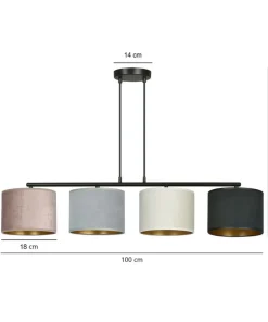 Shop Sklep Kaja Szeroka lampa wisząca z kolorowymi abażurami 1055/4 HILDE | Kaja