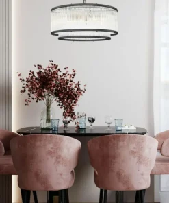 Store Sklep Kaja Szeroka lampa wisząca z podwójnym kloszem P0528-06H-P7AC SERGIO | Kaja