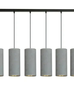 Clearance Sklep Kaja Szeroka lampa wisząca z szaro-złotymi abażurami 1060/6 BENTE | Kaja