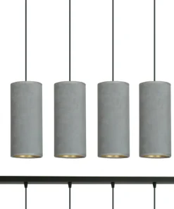Clearance Sklep Kaja Szeroka lampa wisząca z szaro-złotymi abażurami 1060/6 BENTE | Kaja