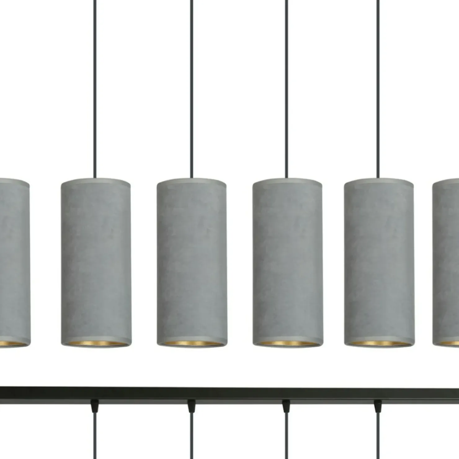 Clearance Sklep Kaja Szeroka lampa wisząca z szaro-złotymi abażurami 1060/6 BENTE | Kaja