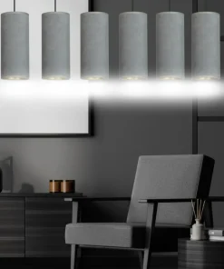 Clearance Sklep Kaja Szeroka lampa wisząca z szaro-złotymi abażurami 1060/6 BENTE | Kaja