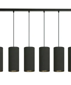 Sale Sklep Kaja Szeroka lampa wisząca z wąskimi abażurami 1067/6 BENTE | Kaja czarny