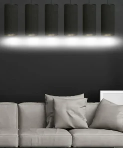 Sale Sklep Kaja Szeroka lampa wisząca z wąskimi abażurami 1067/6 BENTE | Kaja czarny