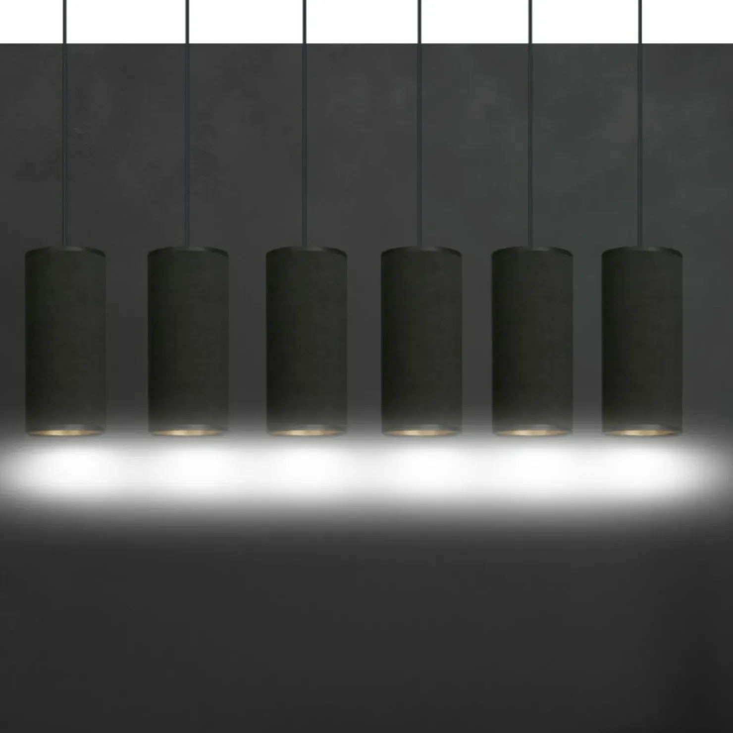 Sale Sklep Kaja Szeroka lampa wisząca z wąskimi abażurami 1067/6 BENTE | Kaja czarny