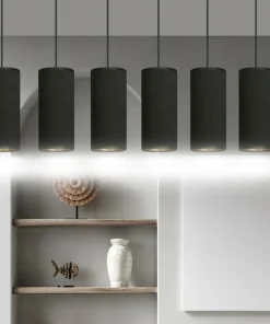 Sale Sklep Kaja Szeroka lampa wisząca z wąskimi abażurami 1067/6 BENTE | Kaja czarny