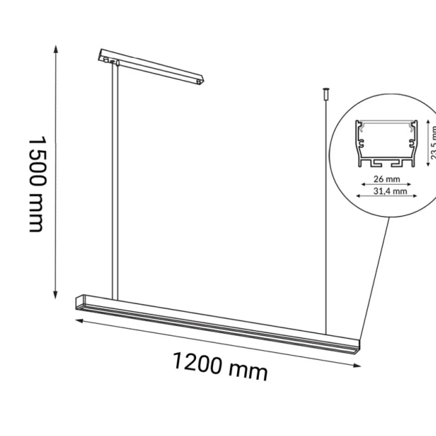 Sale Sklep Kaja Szeroka, ledowa lampa nad wyspę 120cm 3000K ANT 1848 HIATE | Kaja