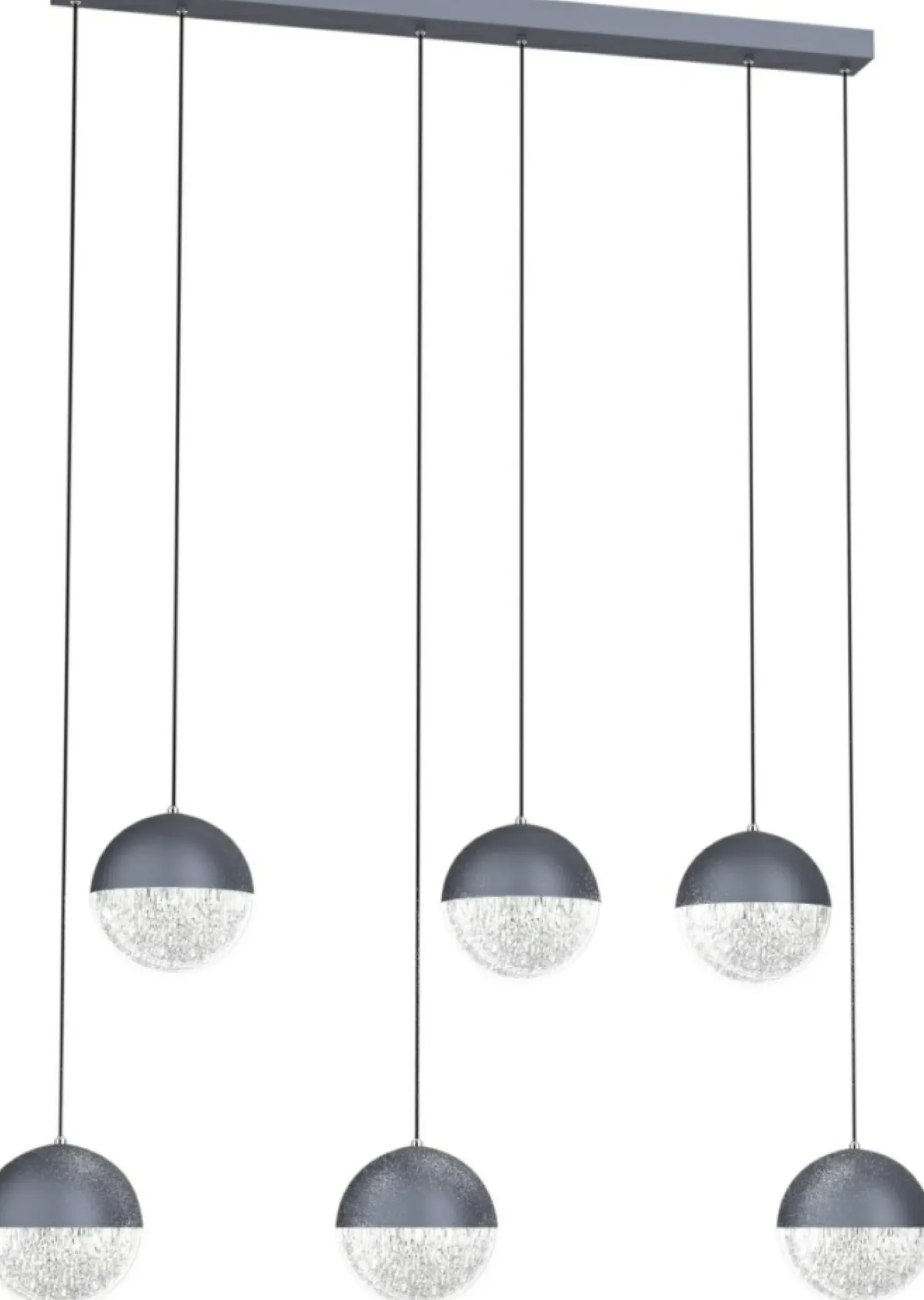 Discount Sklep Kaja Szeroka, ledowa lampa wisząca do salonu A0031-360 FURNI | Kaja szary