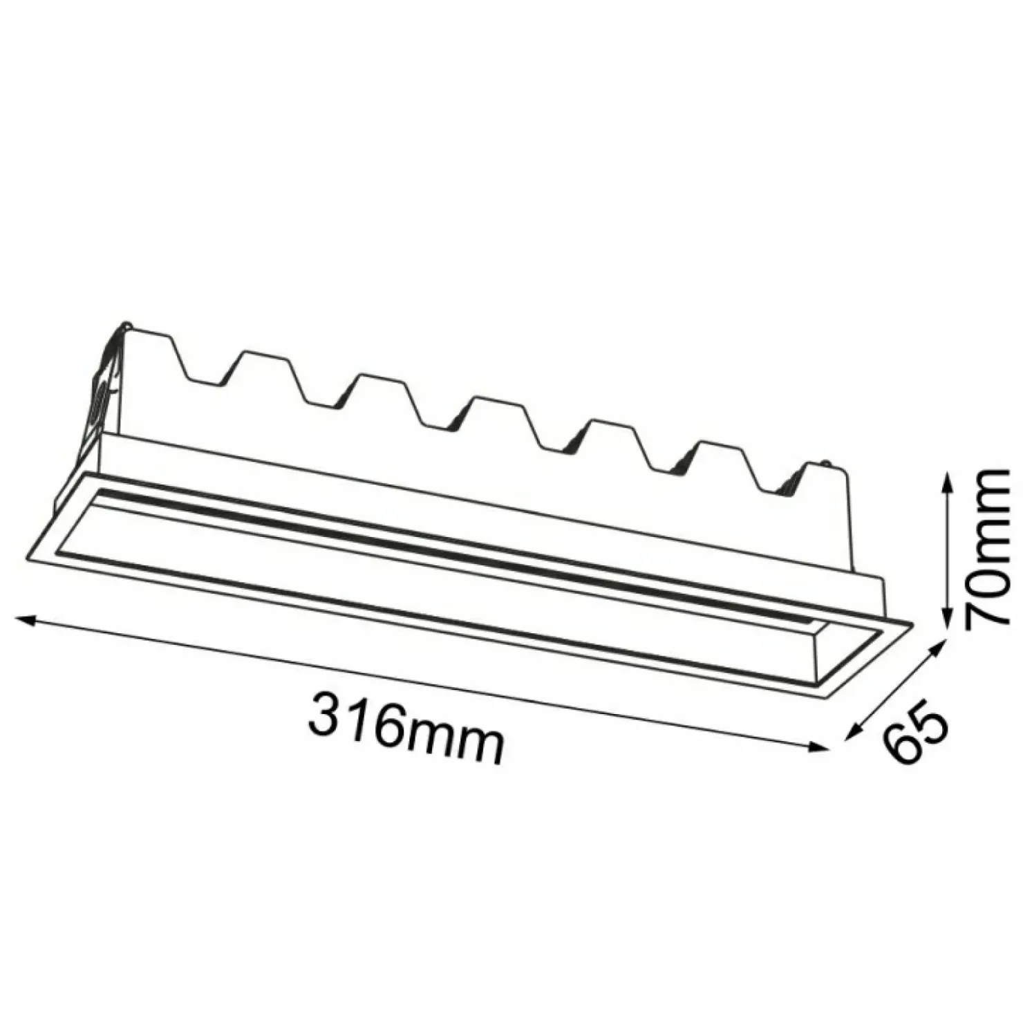 Szeroka listwa podtynkowa LED 20W 4000K ANT 3053 A-GLARE | Kaja*Sklep Kaja Outlet