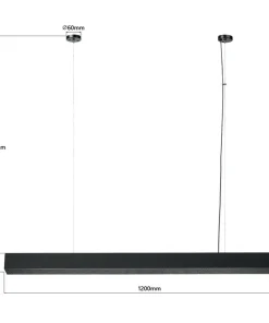 Best Sale Sklep Kaja Szeroka listwa wisząca LED 120cm LP-1201/1P L BK SMART MIRA L | Kaja