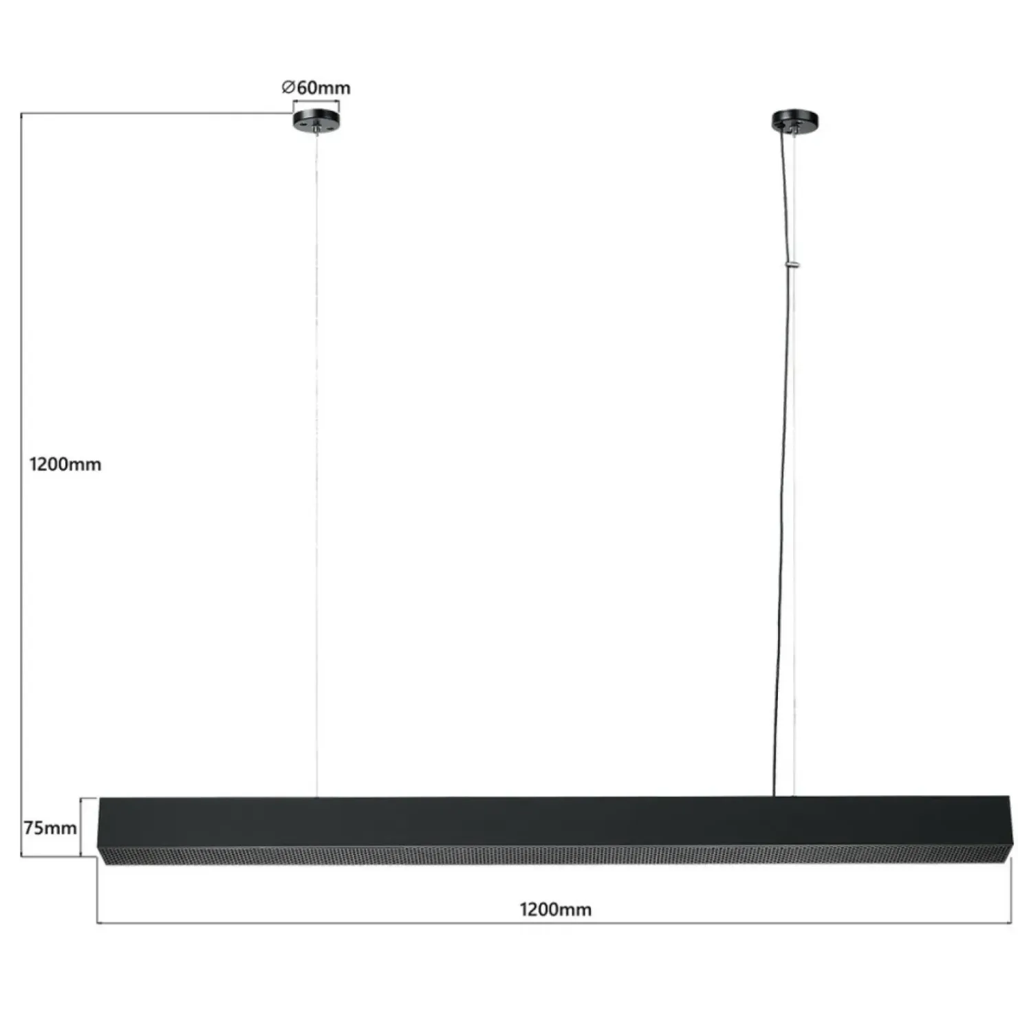 Best Sale Sklep Kaja Szeroka listwa wisząca LED 120cm LP-1201/1P L BK SMART MIRA L | Kaja