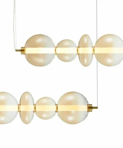 Hot Sklep Kaja Szeroka, złota lampa wisząca LED nad stół ML0349 DAPHNE | Kaja