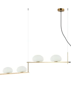 Store Sklep Kaja Szeroka, złota lampa wisząca do salonu PND-357784-BRO+W z serii KERNIO