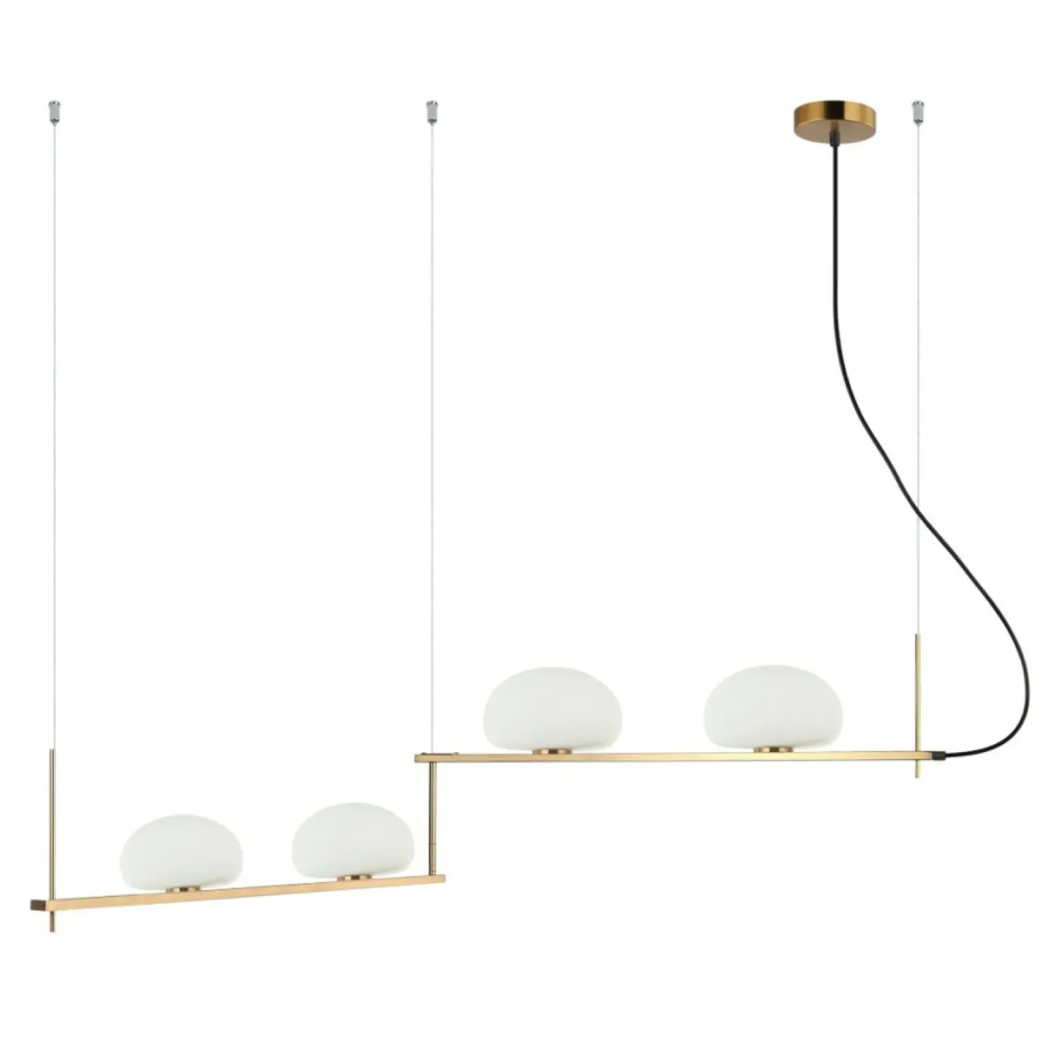 Store Sklep Kaja Szeroka, złota lampa wisząca do salonu PND-357784-BRO+W z serii KERNIO