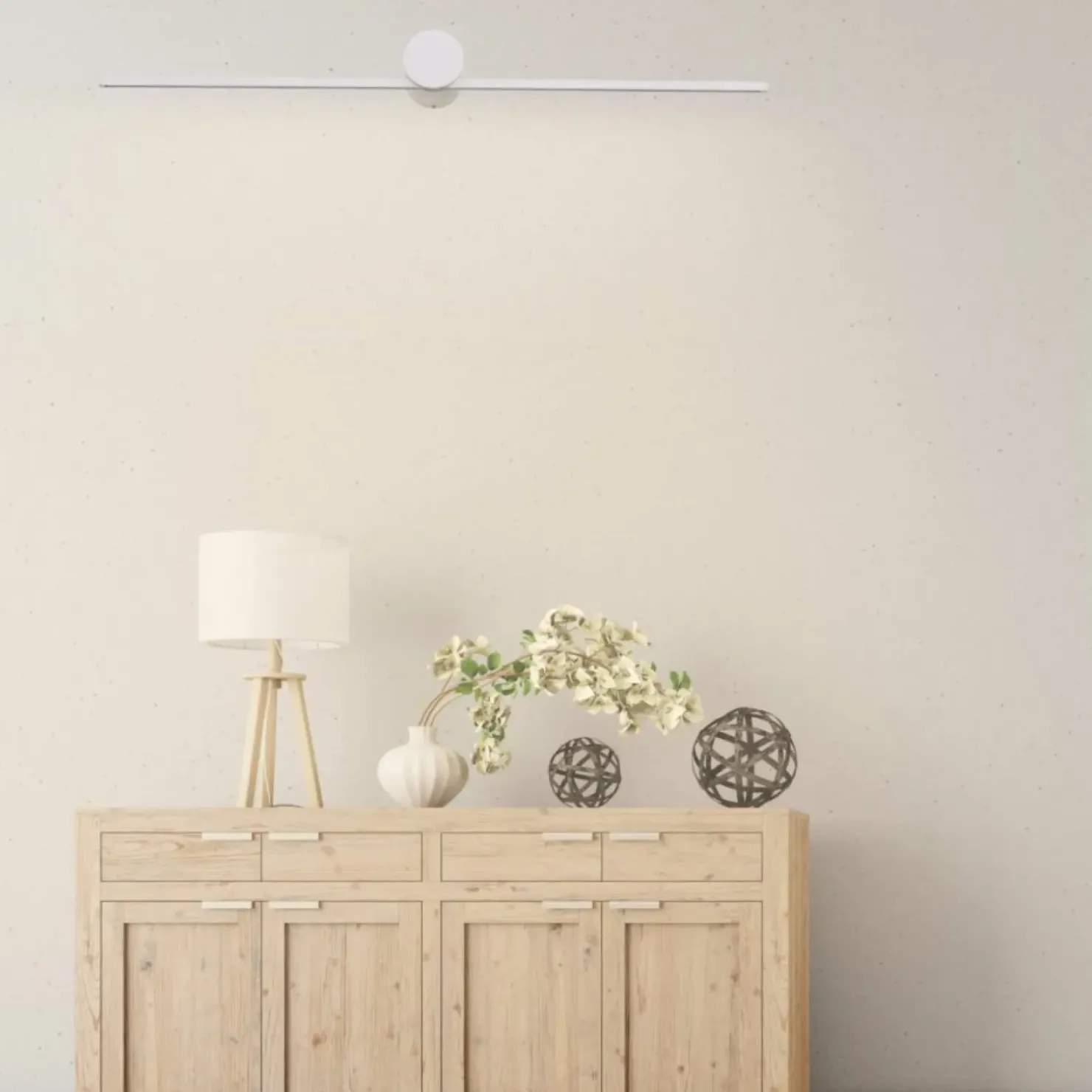Szeroki, biały kinkiet nad obraz LP-777/1W L WH z serii MODERN SLIM*Sklep Kaja Discount