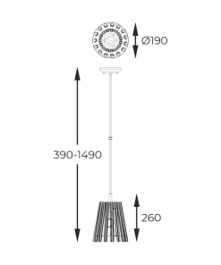 Clearance Sklep Kaja Szklana, dekoracyjna lampa wisząca P0547-01H-F9AC BACH | Kaja