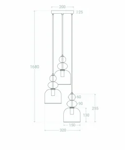 New Sklep Kaja Szklana lampa wisząca w stylu art. Deco ABR-3KOLOK-A KOLORENO | Kaja bursztynowy