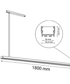 Sale Sklep Kaja Techniczna lampa nad wyspę kuchenną 180cm 4000K ANT 1858 HIATE | Kaja