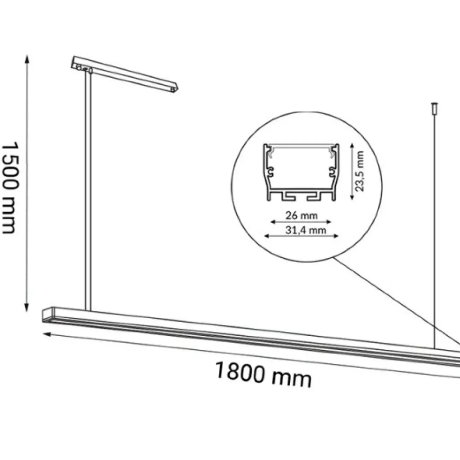 Sale Sklep Kaja Techniczna lampa nad wyspę kuchenną 180cm 4000K ANT 1858 HIATE | Kaja