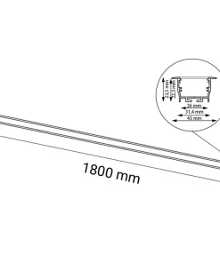Techniczna lampa wpustowa LED 180cm 4000K ANT 1838 HIATE | Kaja*Sklep Kaja Outlet