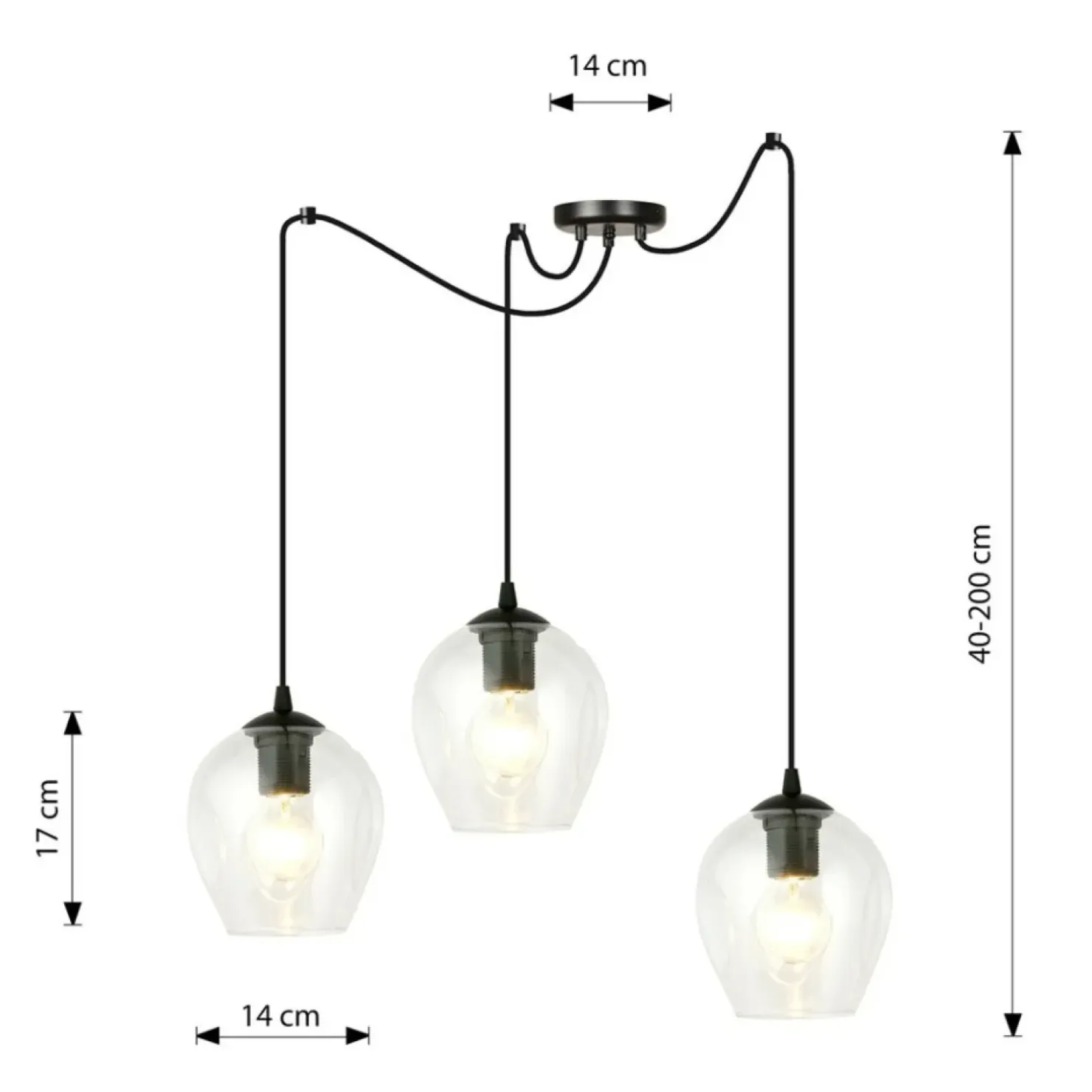 Sale Sklep Kaja Trójramienna lampa wisząca pająk do podwieszania 756/3 LEVEL | Kaja