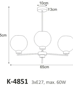 Sale Sklep Kaja Trójramienna lampa ze sztywnymi ramionami K-4851 ALDAR | Kaja