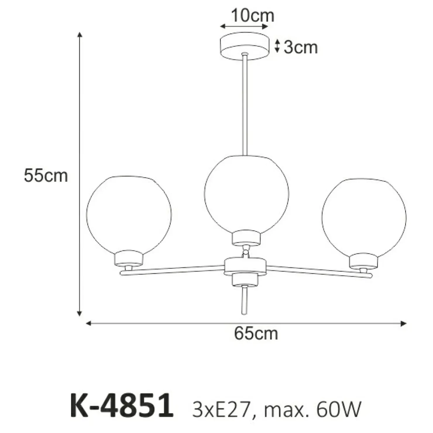 Sale Sklep Kaja Trójramienna lampa ze sztywnymi ramionami K-4851 ALDAR | Kaja
