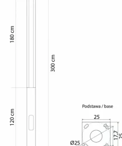 Trzymetrowa lampa ogrodowa, zintegrowany LED FMAX-3000 z serii FAN | Kaja Oświet*Sklep Kaja Online