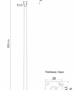 Trzymetrowa lampa parkowa, wbudowany LED 60W STRMAX-3000 z serii STER | Kaja Ośw*Sklep Kaja Outlet