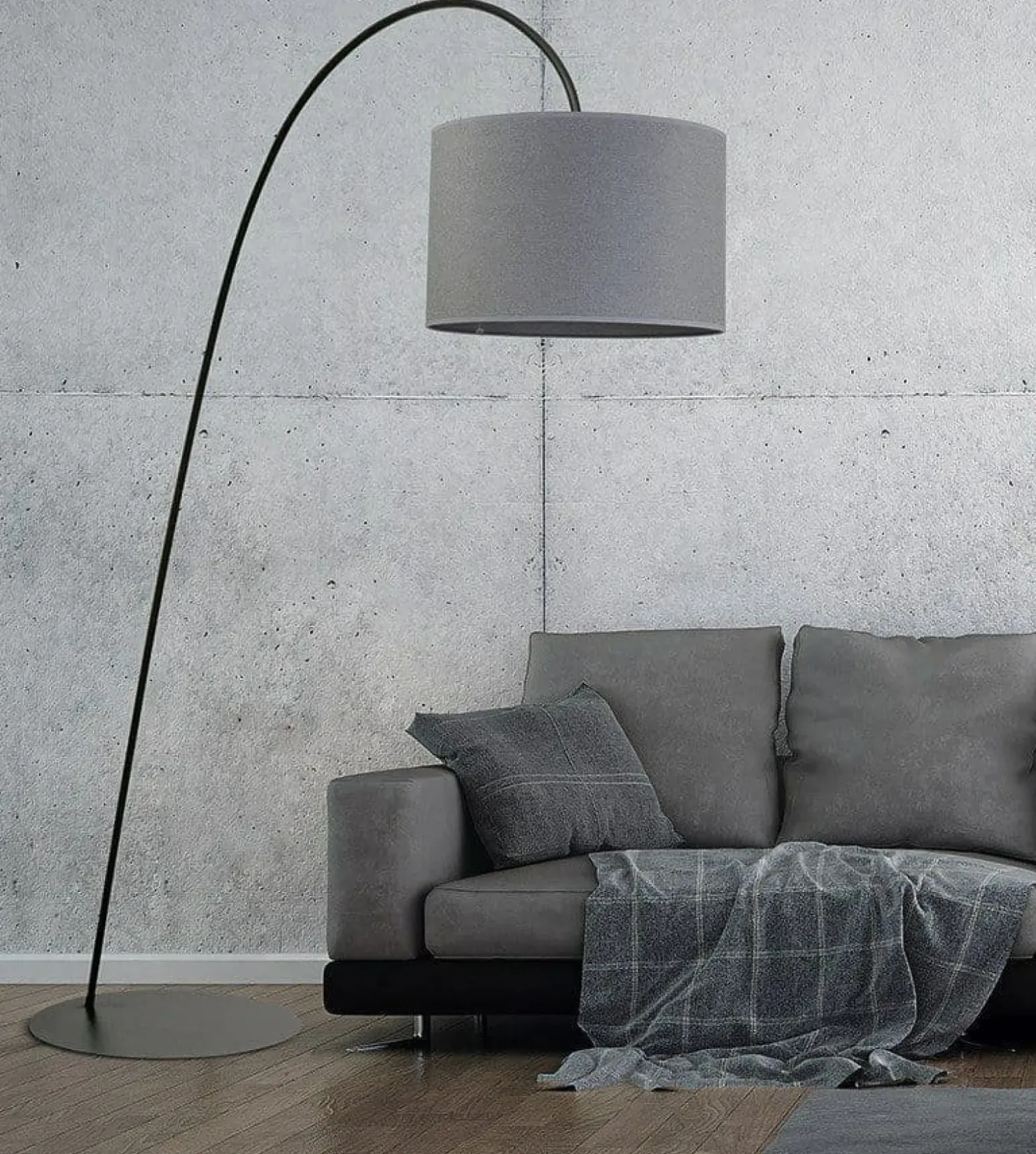 Łukowa lampa podłogowa z m abażurem 6818 ALICE | Kaja Oświetlenie*Sklep Kaja Store