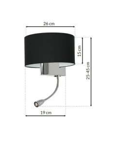 Unikalna lampa ścienna z czarnym abażurem ML6378 z serii CASINO | Kaja Oświetlen*Sklep Kaja Cheap