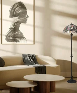Unikalna lampa podłogowa, dekoracyjny witraż K-F16835 z serii ROSE*Sklep Kaja Sale