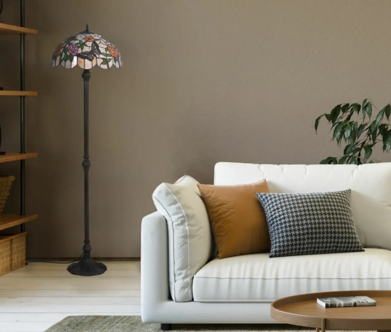 Unikalna lampa podłogowa, dekoracyjny witraż K-F16835 z serii ROSE*Sklep Kaja Sale