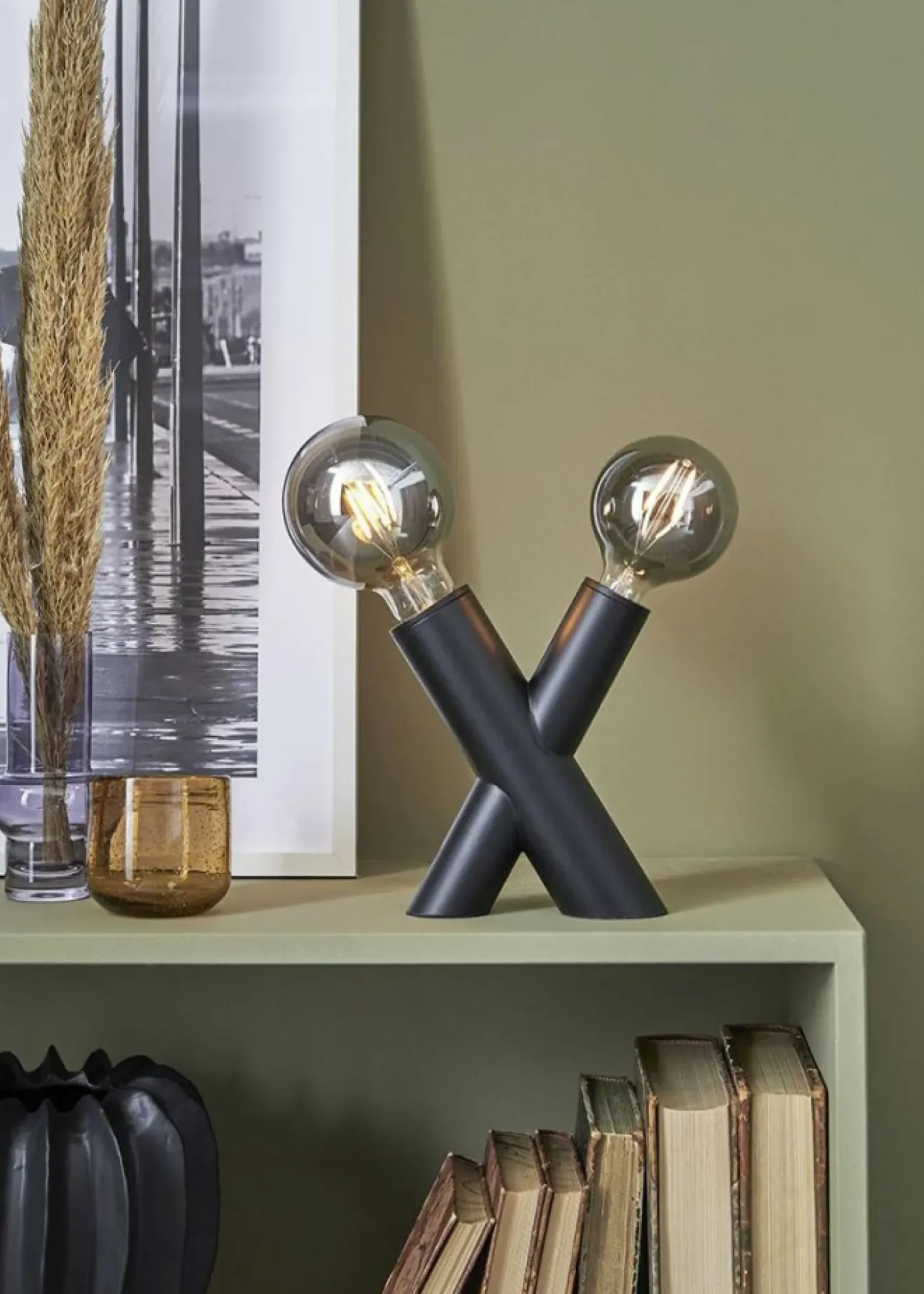 Unikalna lampa stołowa z czarną oprawą 108052 | Kaja Oświetlenie*Sklep Kaja Clearance