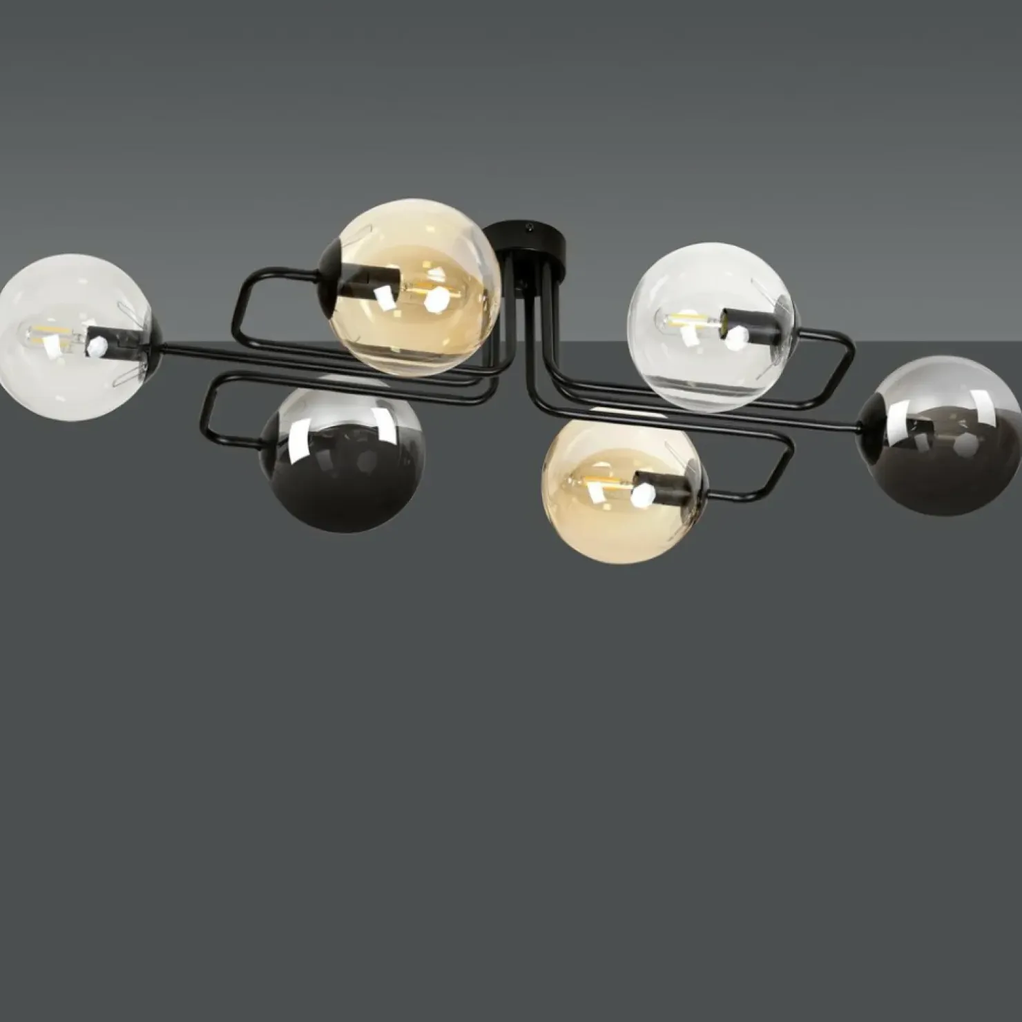 Outlet Sklep Kaja Unikalna lampa sufitowa z kolorowymi kloszami 834/6A1 | Kaja