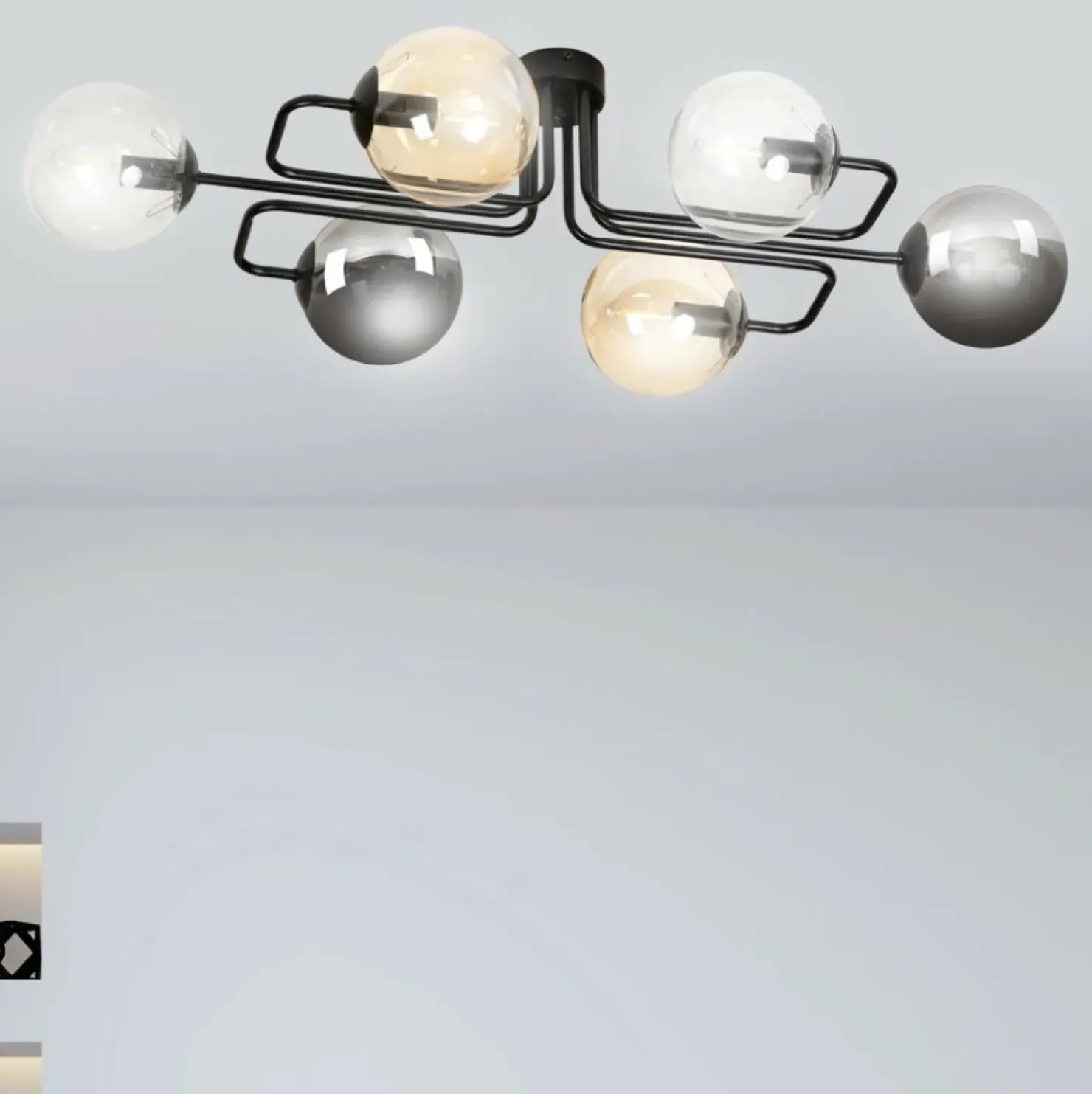 Outlet Sklep Kaja Unikalna lampa sufitowa z kolorowymi kloszami 834/6A1 | Kaja