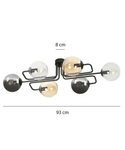 Outlet Sklep Kaja Unikalna lampa sufitowa z kolorowymi kloszami 834/6A1 | Kaja