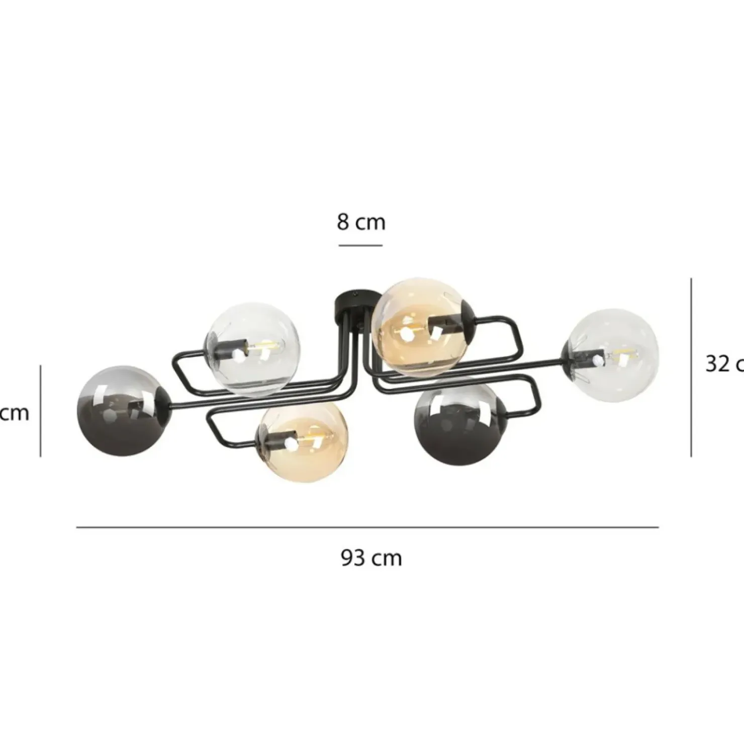 Outlet Sklep Kaja Unikalna lampa sufitowa z kolorowymi kloszami 834/6A1 | Kaja