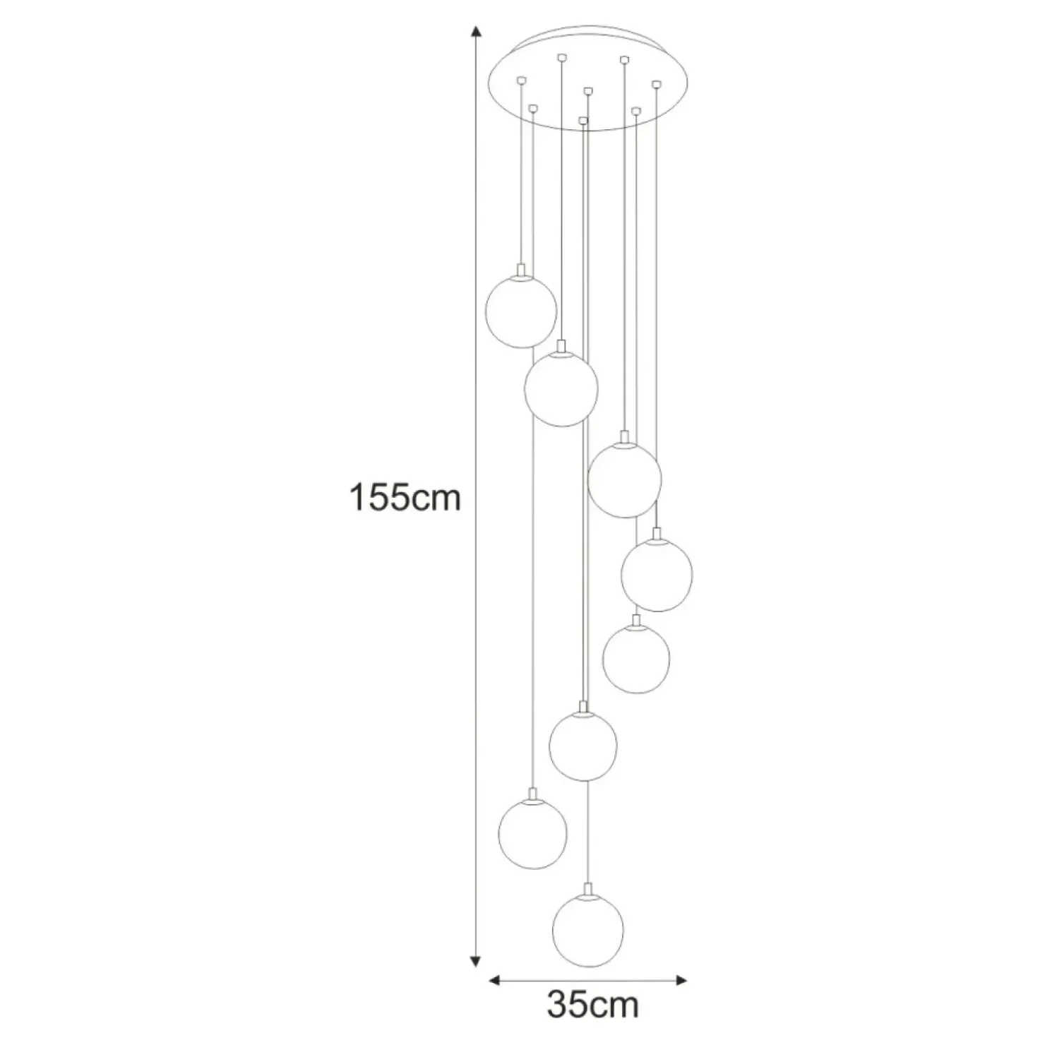 Sale Sklep Kaja Unikalna lampa wisząca z kloszami na żarówkę G9 K-5562 z serii GALAXY